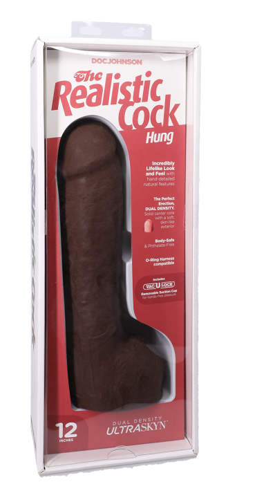 The Realistic Cock - Hung With Removable Vac-U-Lock Suction Cup - ULTRASKYN - 12 Inch (with balls)
