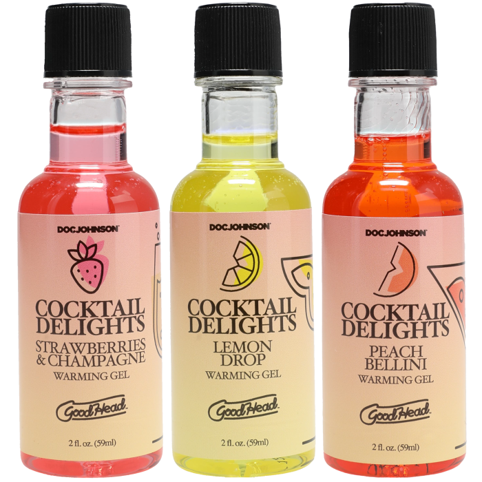 GoodHead - Cocktail Delights - Peach Bellini, Strawberries & Champagne, Lemon Drop - 3 Pack - 2 oz.
