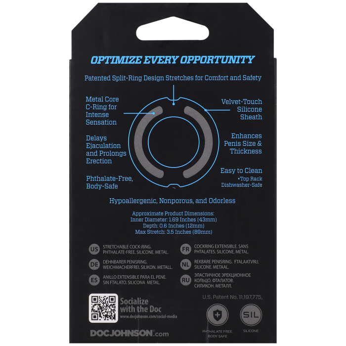 OptiMALE - FlexiSteel - Soft Silicone with Inner Metal Core - 43mm