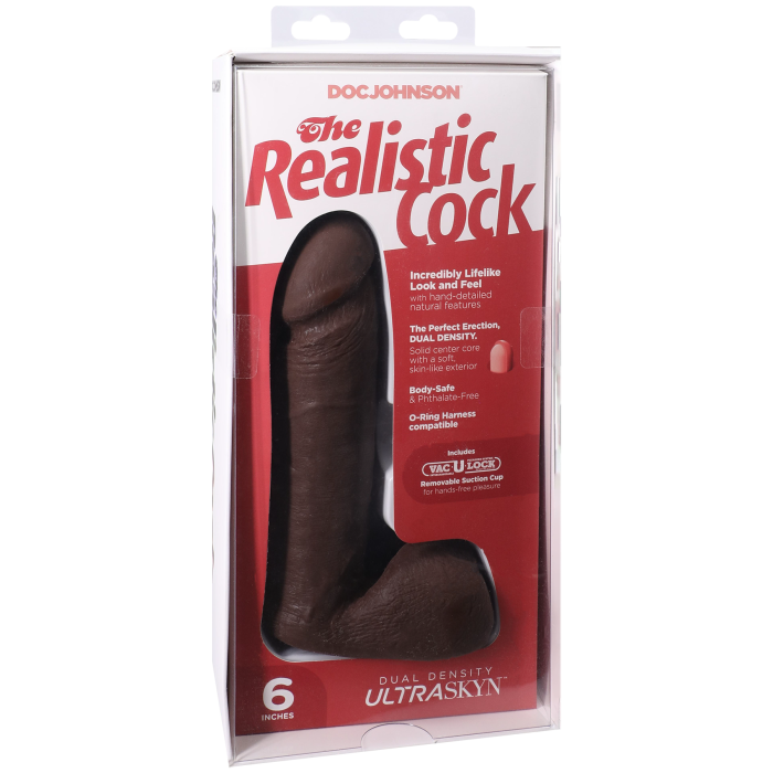 The Realistic Cock - With Removable Vac-U-Lock Suction Cup - ULTRASKYN - 6 Inch (with balls)