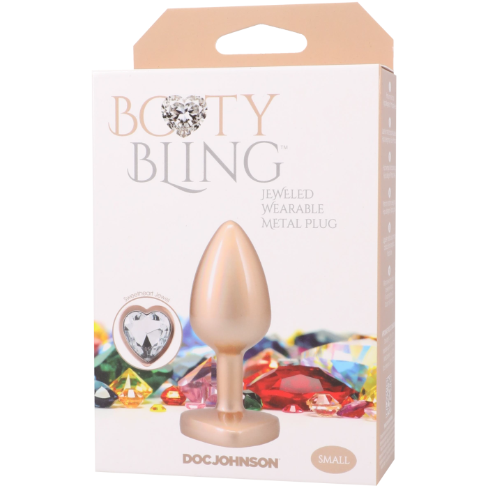 Booty Bling - Heart Diamond Jeweled Wearable Metal Plug - Small