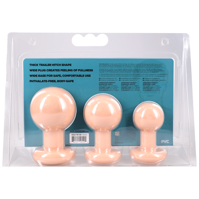 The Classic Round Butt Plug - 3 piece set