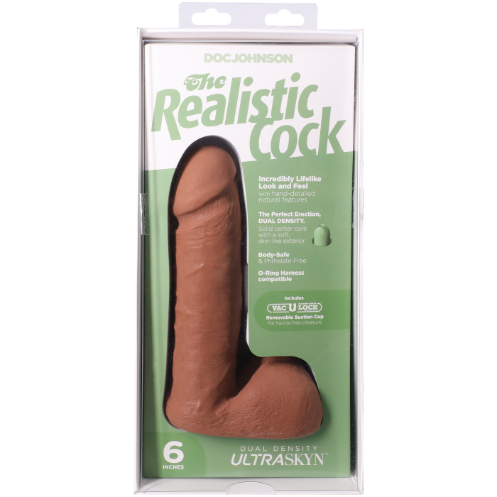 The Realistic Cock - With Removable Vac-U-Lock Suction Cup - ULTRASKYN - 6 Inch (with balls)