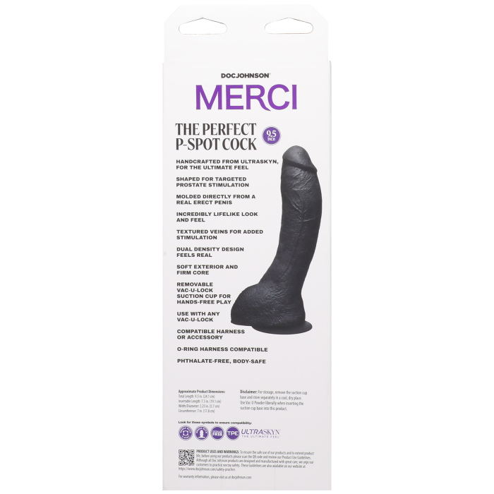 Merci - The Perfect P-Spot Cock 9.5" - With Removable Vac-U-Lock Suction Cup - ULTRASKYN