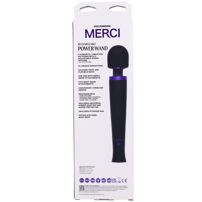 Merci - Rechargeable Power Wand - Ultra-Powerful Silicone Wand Massager