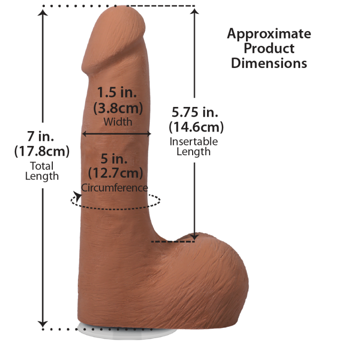 The Realistic Cock - With Removable Vac-U-Lock Suction Cup - ULTRASKYN - 7 Inch (with balls)