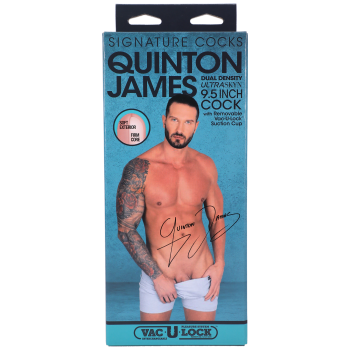 Signature Cocks - Quinton James - 9.5 Inch ULTRASKYN Cock with Removable Vac-U-Lock Suction Cup