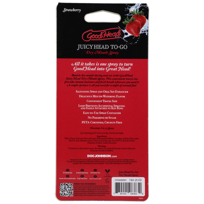 GoodHead - Juicy Head - Dry Mouth Spray To-Go - Strawberry - .30 fl. oz.
