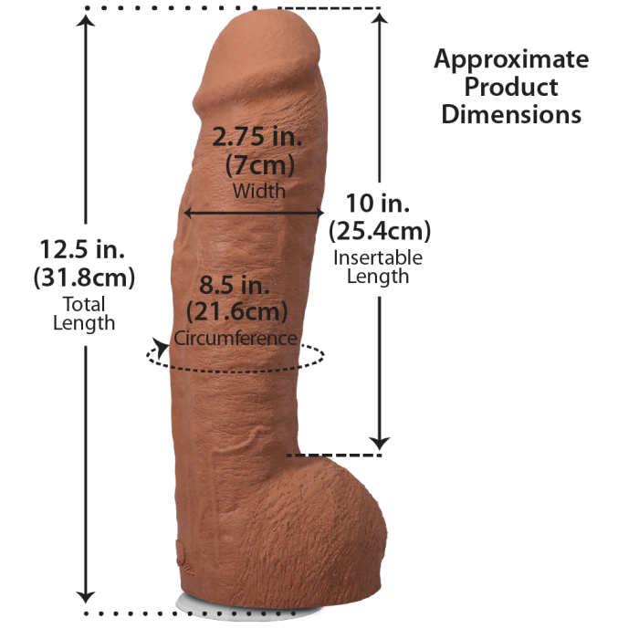 The Realistic Cock - Hung With Removable Vac-U-Lock Suction Cup - ULTRASKYN - 12 Inch (with balls)