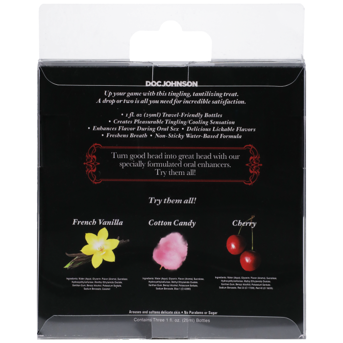 GoodHead - Tingle Drops - Sweet Cherry, Cotton Candy, French Vanilla - 3 Pack - 1 fl. oz.