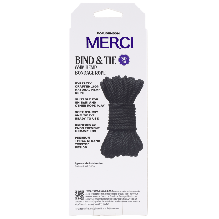 Merci - Bind & Tie - 6mm Hemp Bondage Rope - 30 Feet