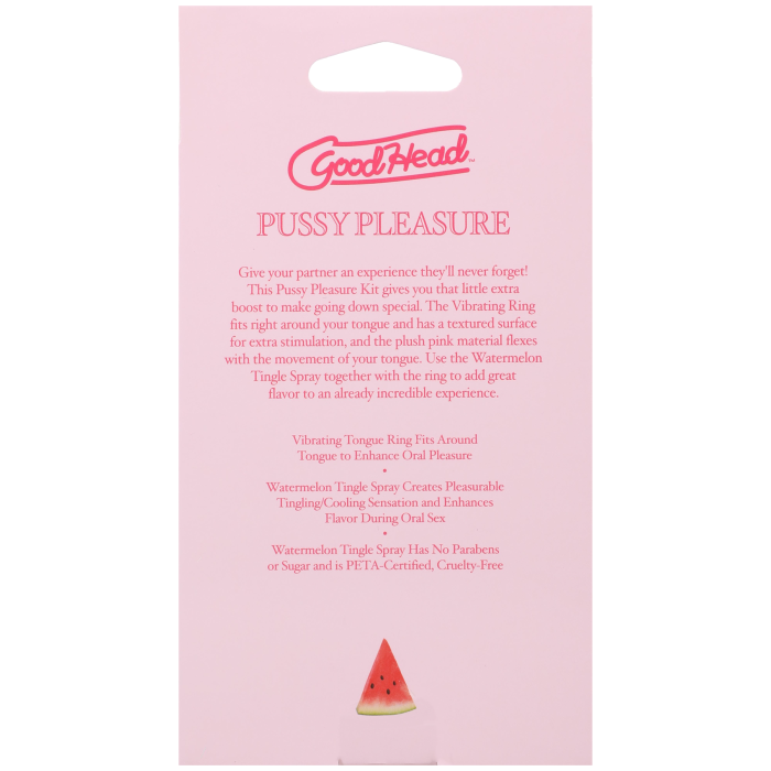 Goodhead - Pussy Pleasure Party Kit, Vibrating Tongue Ring + Watermelon Tingle Spray