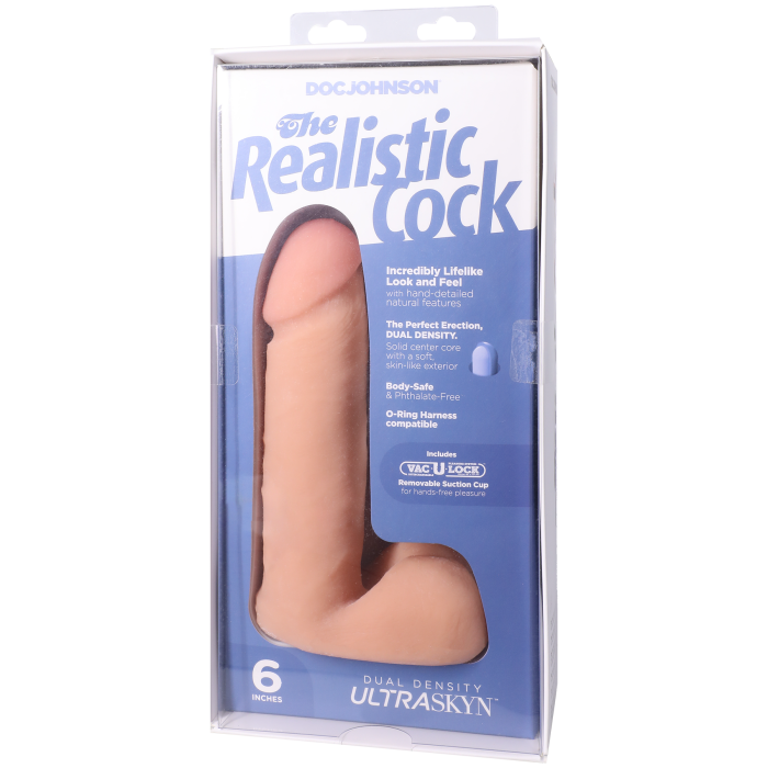 The Realistic Cock - With Removable Vac-U-Lock Suction Cup - ULTRASKYN - 6 Inch (with balls)