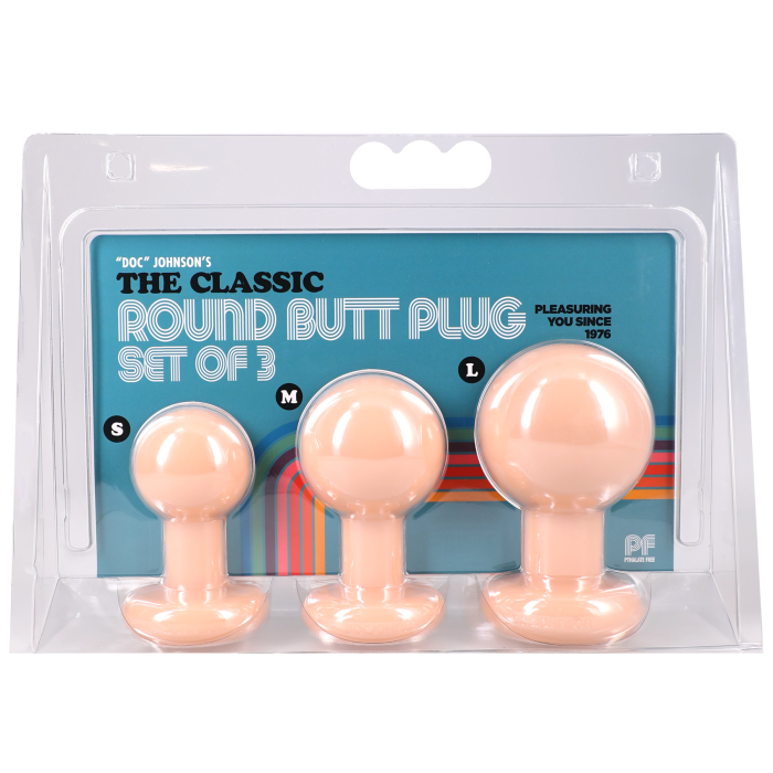 The Classic Round Butt Plug - 3 piece set