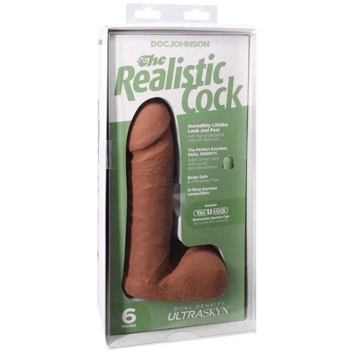 The Realistic Cock - With Removable Vac-U-Lock Suction Cup - ULTRASKYN - 6 Inch (with balls)
