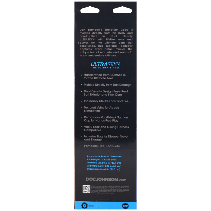 Signature Cocks - Dan Damage - 10 Inch ULTRASKYN Cock with Removable Vac-U-Lock Suction Cup