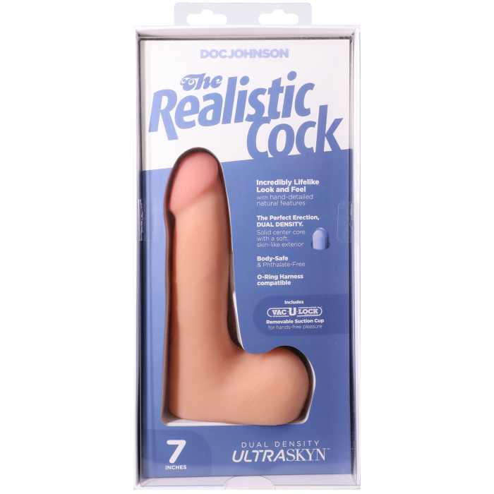 The Realistic Cock - With Removable Vac-U-Lock Suction Cup - ULTRASKYN - 7 Inch (with balls)