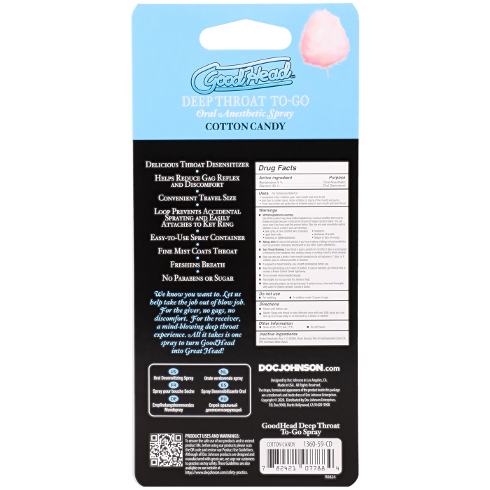 GoodHead - Deep Throat Spray To-Go - Cotton Candy - .30 fl. oz.