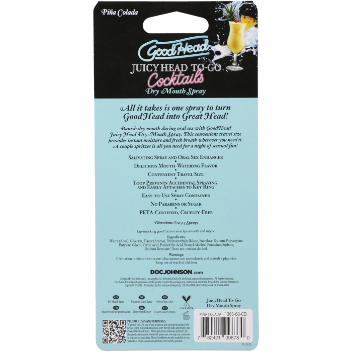 GoodHead - Juicy Head - Cocktails - Dry Mouth Spray To-Go - Pina Colada - .30 fl. oz.