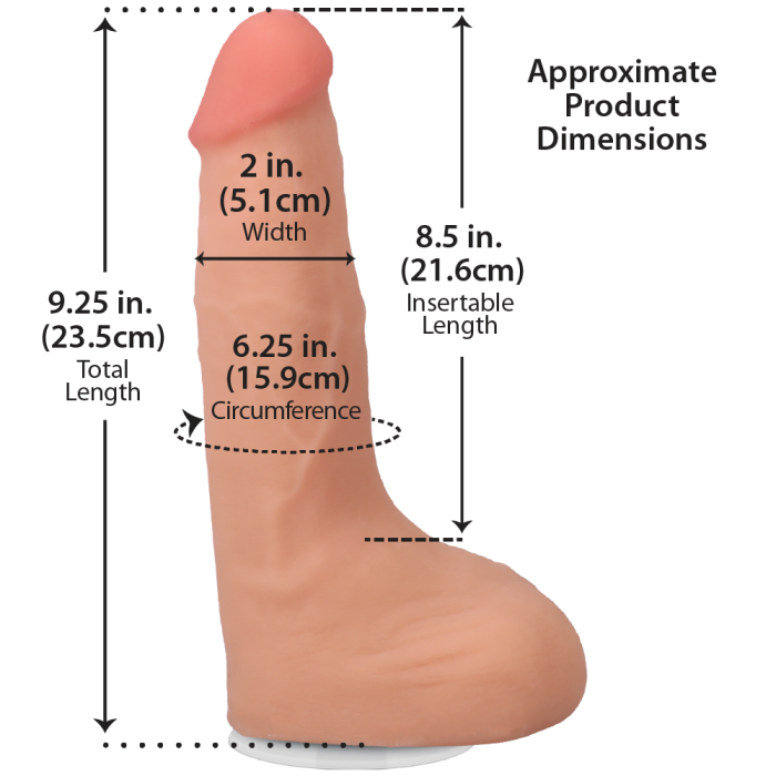 The Realistic Cock - Squirting Cock - With Removable Vac-U-Lock Suction Cup - ULTRASKYN - 9.5 Inch (with balls)