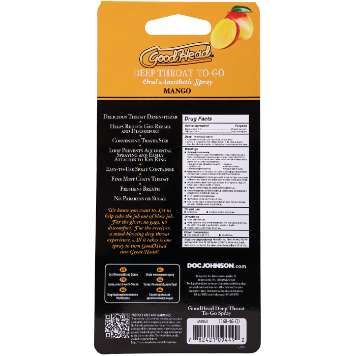 GoodHead - Deep Throat Spray To-Go - Mango - .30 fl. oz.