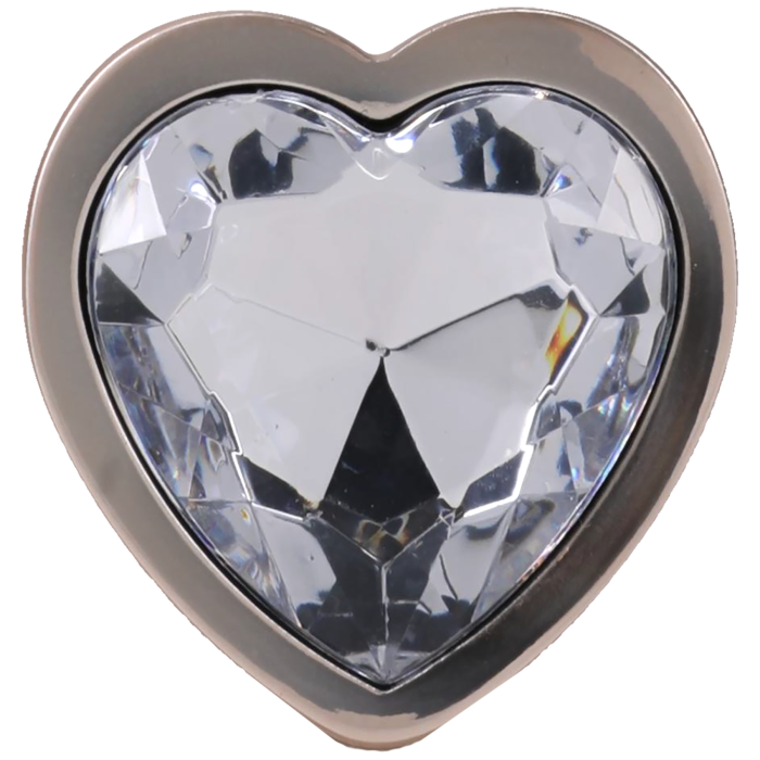 Booty Bling - Heart Diamond Jeweled Wearable Metal Plug - Small