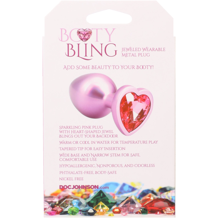 Booty Bling - Heart Diamond Jeweled Wearable Metal Plug - Medium