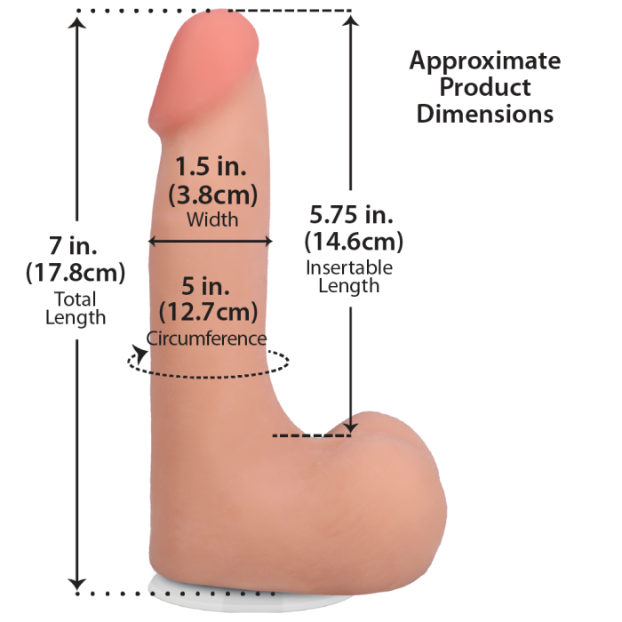The Realistic Cock - With Removable Vac-U-Lock Suction Cup - ULTRASKYN - 7 Inch (with balls)