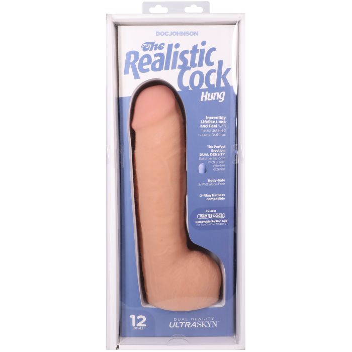 The Realistic Cock - Hung With Removable Vac-U-Lock Suction Cup - ULTRASKYN - 12 Inch (with balls)