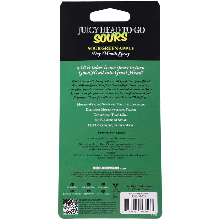 GoodHead - Juicy Head Dry Mouth Spray To-Go - Sour Green Apple - .30 fl. oz.