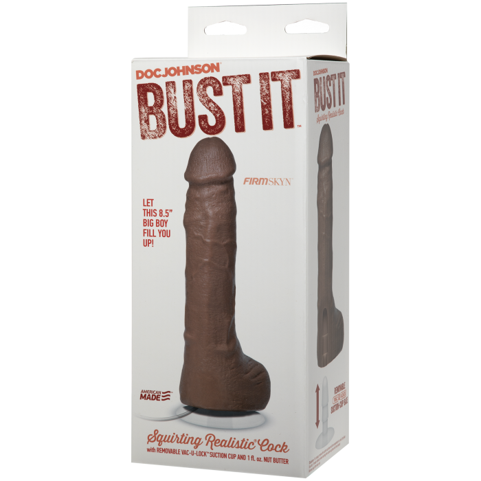 Bust It - Squirting Realistic Cock - With Removable Vac-U-Lock Suction Cup