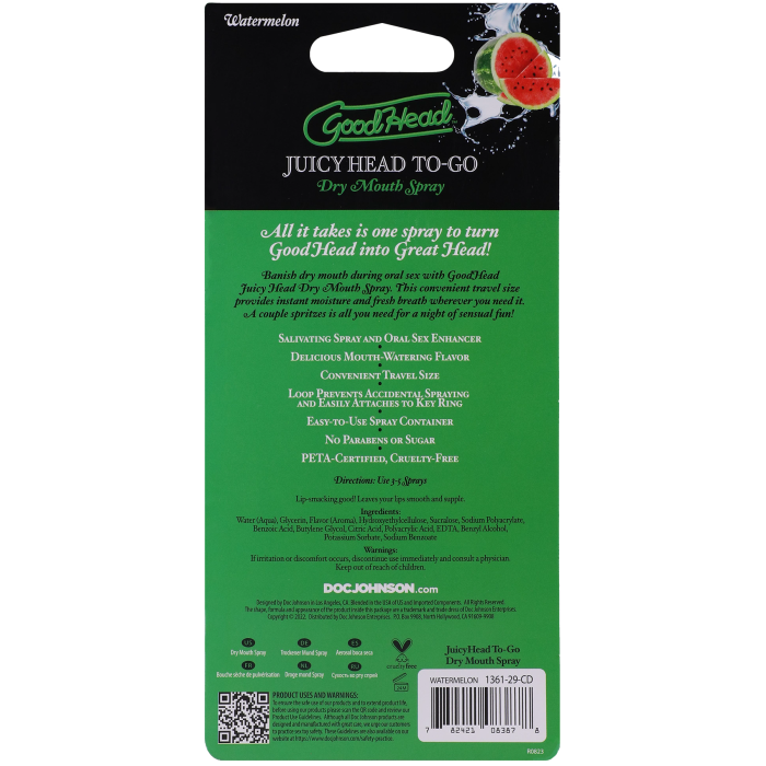 GoodHead - Juicy Head - Dry Mouth Spray To-Go - Watermelon - .30 fl. oz.