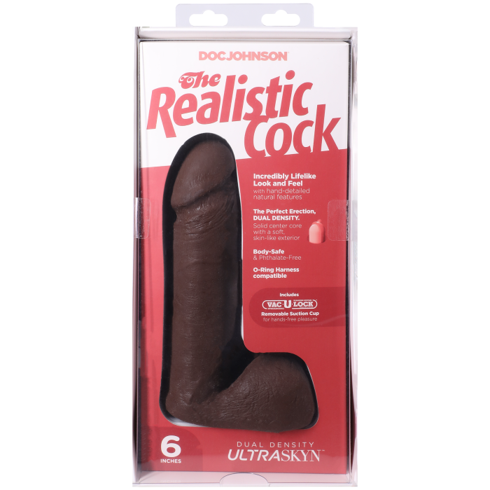 The Realistic Cock - With Removable Vac-U-Lock Suction Cup - ULTRASKYN - 6 Inch (with balls)