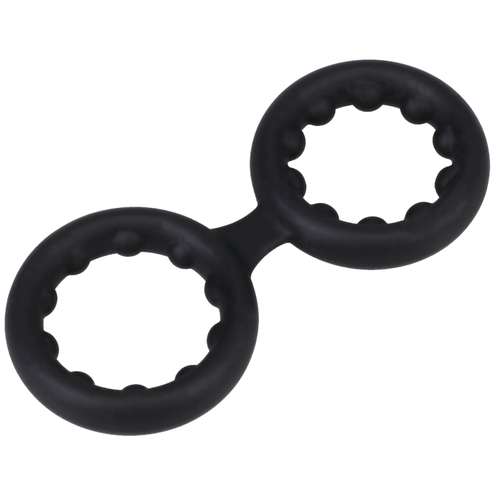 ROCK SOLID - Silicone Double Stamina Ring with Metal Beads