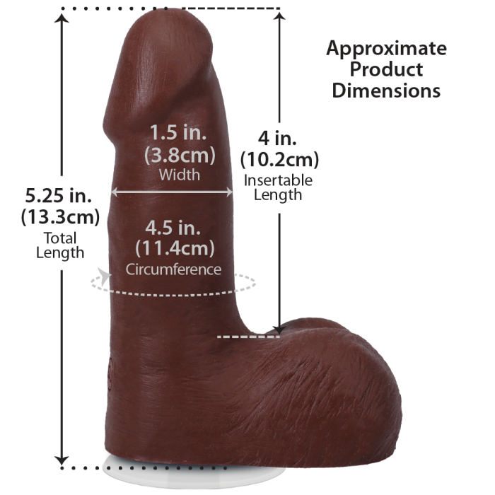 The Realistic Cock - With Removable Vac-U-Lock Suction Cup - ULTRASKYN - 5 Inch (with balls)