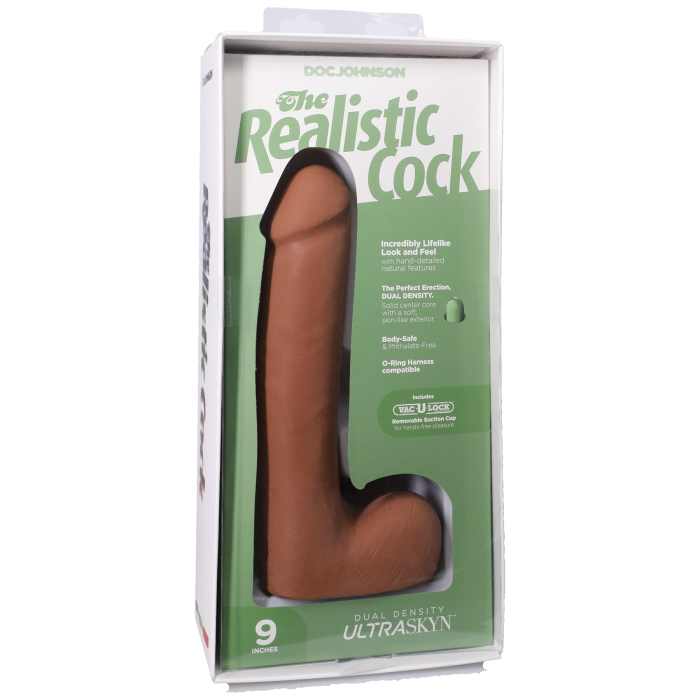 The Realistic Cock - With Removable Vac-U-Lock Suction Cup - ULTRASKYN - 9 Inch (with balls)