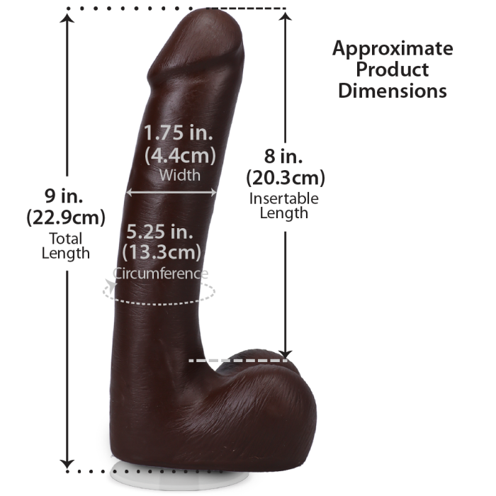 The Realistic Cock - With Removable Vac-U-Lock Suction Cup - ULTRASKYN - 9 Inch (with balls)