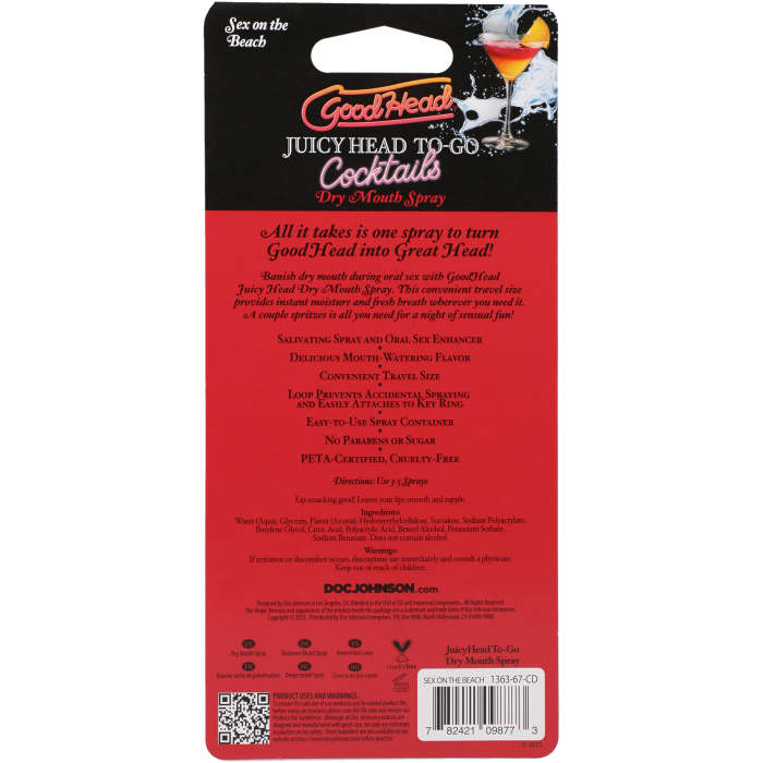 GoodHead - Juicy Head - Cocktails - Dry Mouth Spray To-Go - Sex on the Beach - .30 fl. oz.