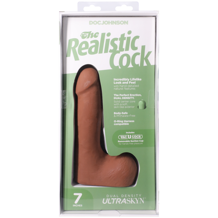 The Realistic Cock - With Removable Vac-U-Lock Suction Cup - ULTRASKYN - 7 Inch (with balls)