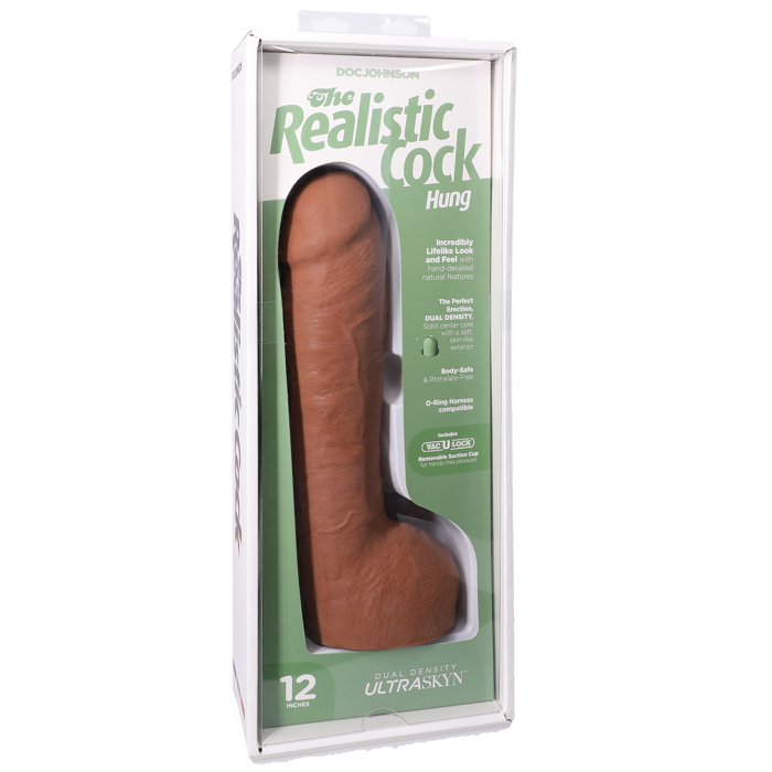 The Realistic Cock - Hung With Removable Vac-U-Lock Suction Cup - ULTRASKYN - 12 Inch (with balls)