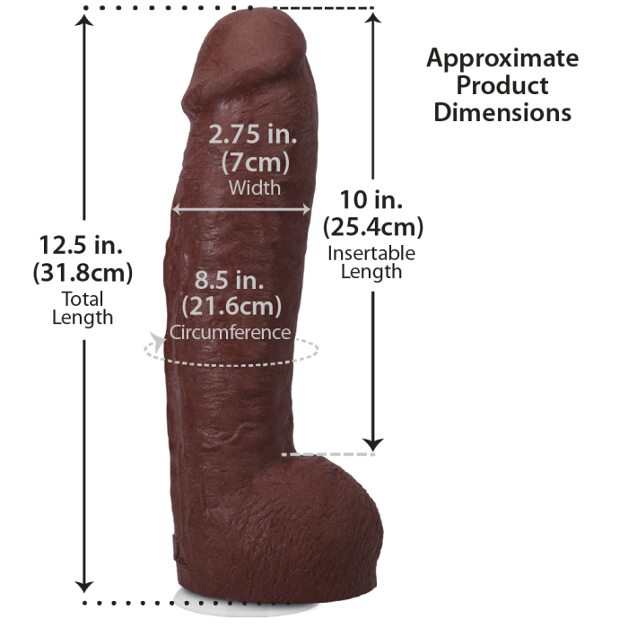 The Realistic Cock - Hung With Removable Vac-U-Lock Suction Cup - ULTRASKYN - 12 Inch (with balls)
