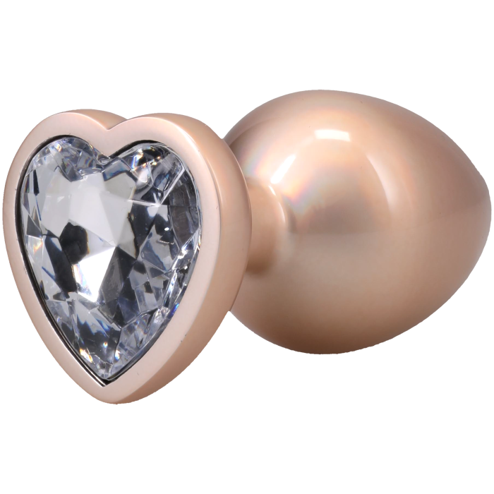 Booty Bling - Heart Diamond Jeweled Wearable Metal Plug - Large