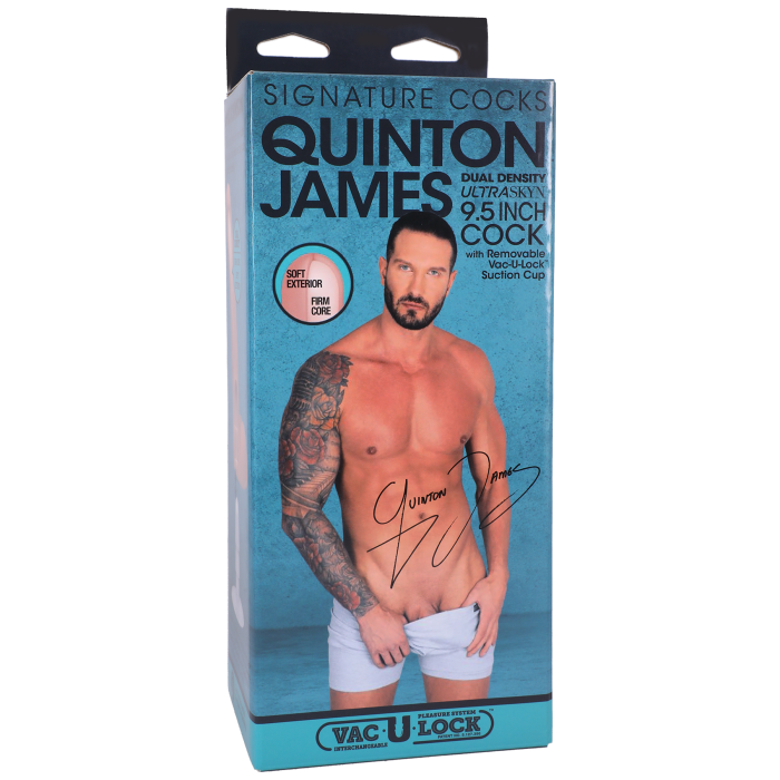 Signature Cocks - Quinton James - 9.5 Inch ULTRASKYN Cock with Removable Vac-U-Lock Suction Cup