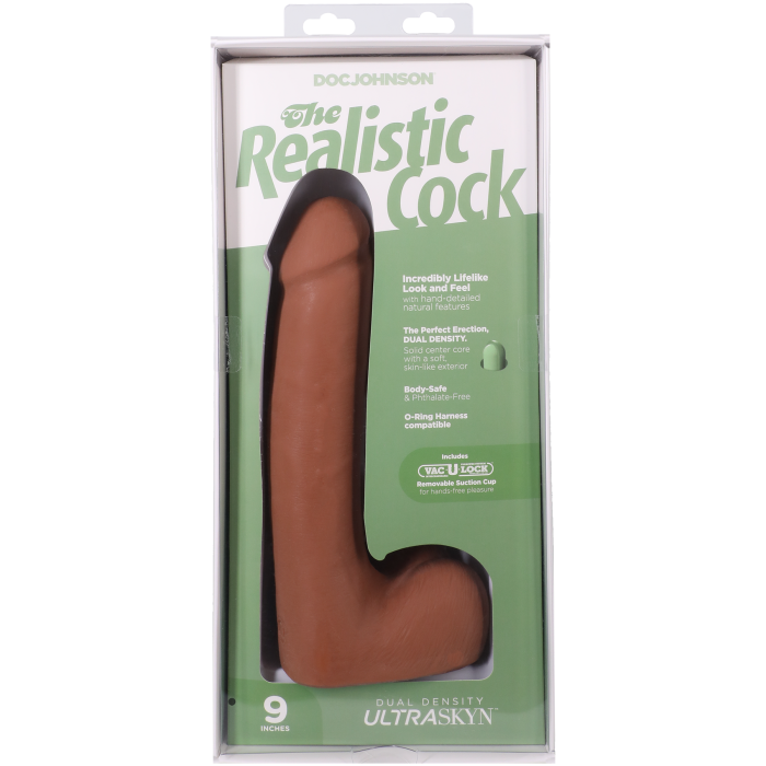 The Realistic Cock - With Removable Vac-U-Lock Suction Cup - ULTRASKYN - 9 Inch (with balls)