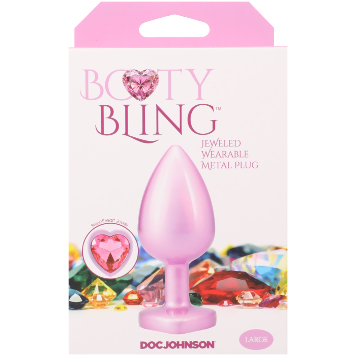 Booty Bling - Heart Diamond Jeweled Wearable Metal Plug - Large