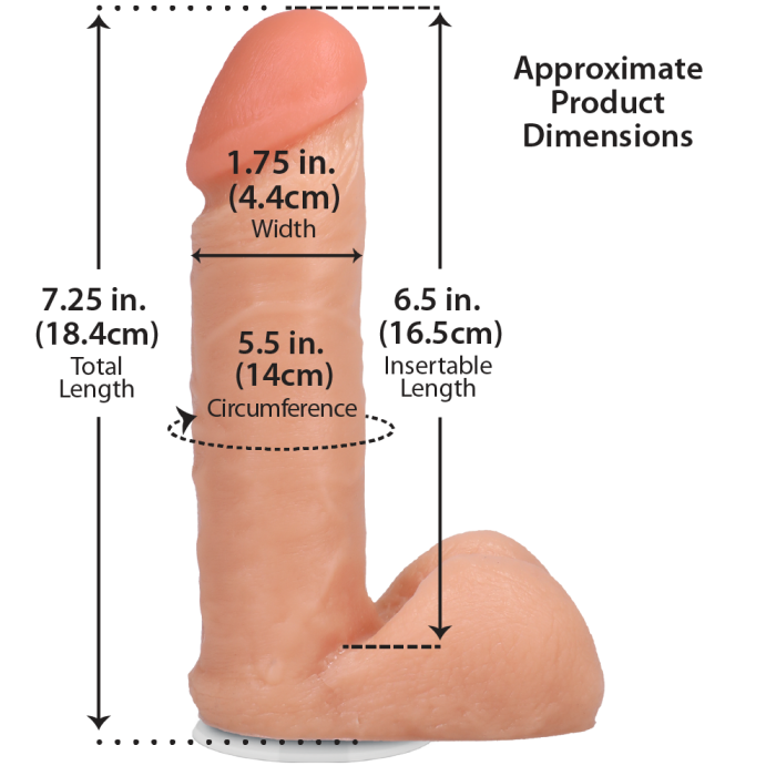 The Realistic Cock - With Removable Vac-U-Lock Suction Cup - ULTRASKYN - 6 Inch (with balls)