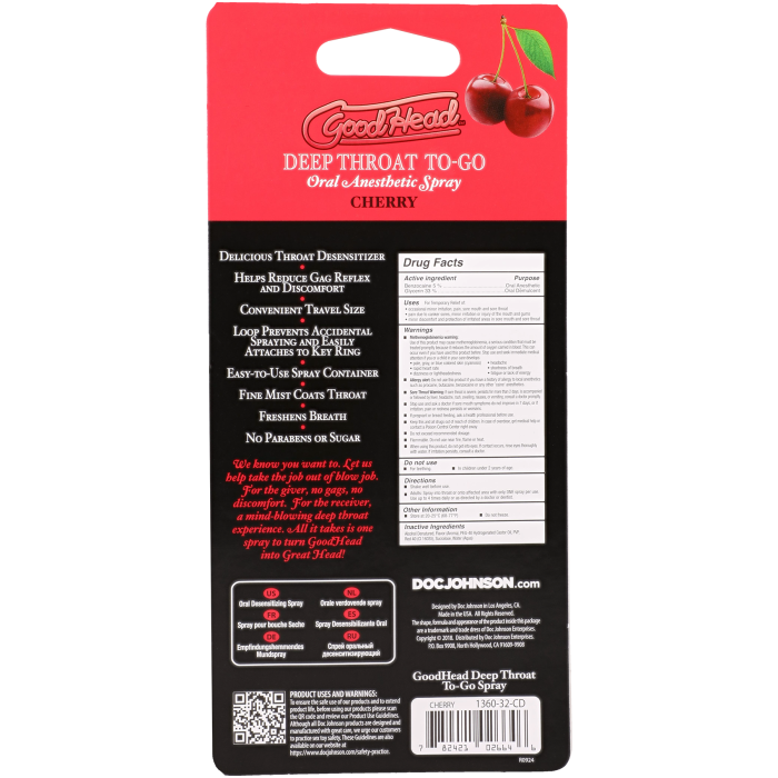 GoodHead - Deep Throat Spray To-Go - Cherry - .30 fl. oz.