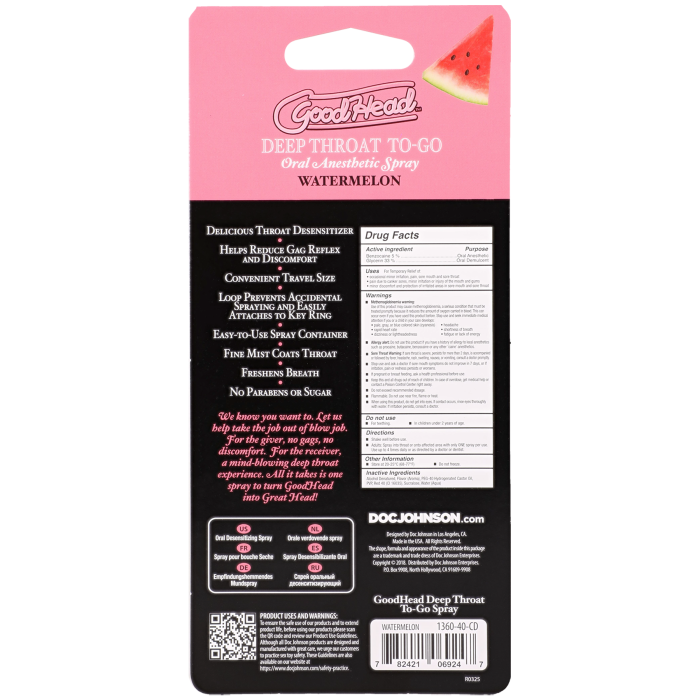 GoodHead - Deep Throat Spray To-Go - Watermelon - .30 fl. oz.
