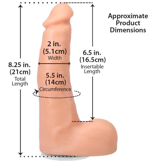 Signature Cocks - Maximo Garcia - 8.5 Inch ULTRASKYN Cock with Removable Vac-U-Lock Suction Cup