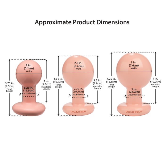 The Classic Round Butt Plug - 3 piece set